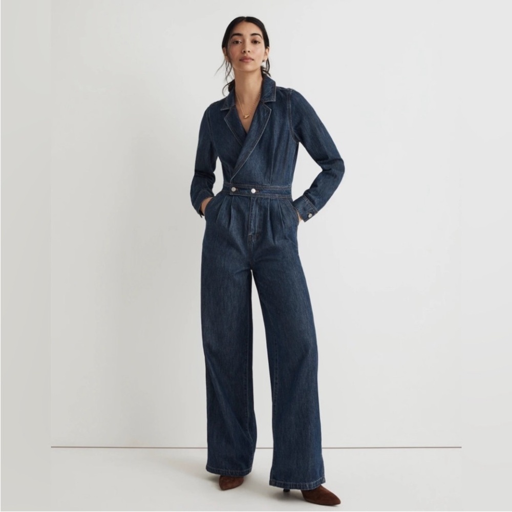MADEWELL Denim Tailored Jumpsuit in Norvell Wash SIZE 2 -B